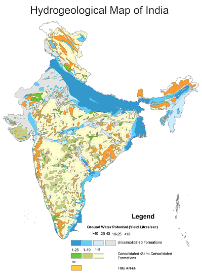 hydrological map of india