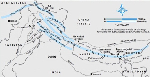 himalaya mountain range of india