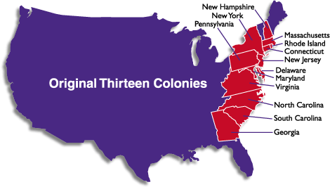 13 colonies of America