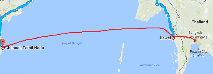 Chennai Dawei Bangkok sea land corridor