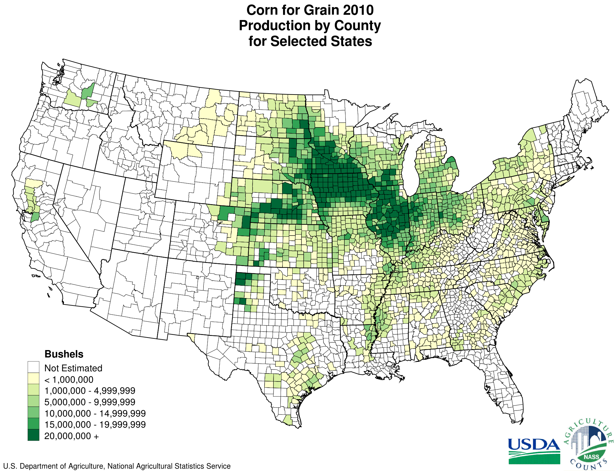 Corn belt in USA